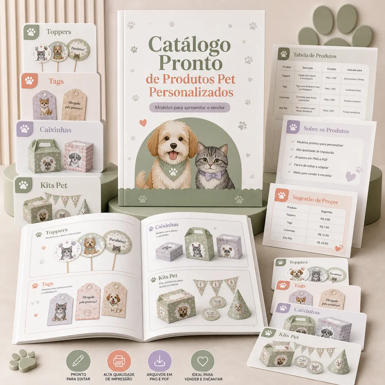Catálogo Pronto de Produtos Pet Personalizados